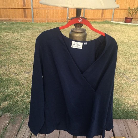 Linea by Louis Dell'Olio Tops - Linea by Louis Dell’Olio Navy Blue Size 12